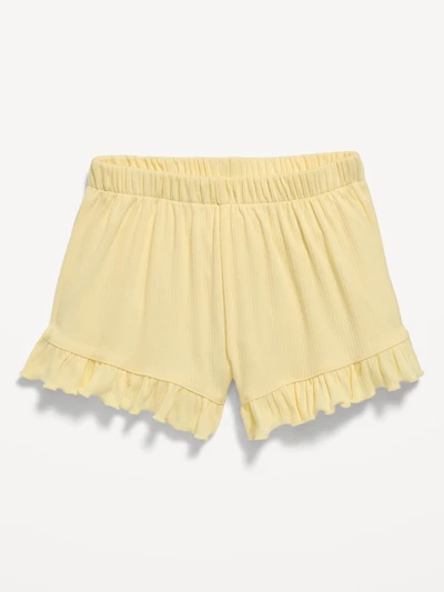 Ribbed Ruffled Shorts for Toddler Girls