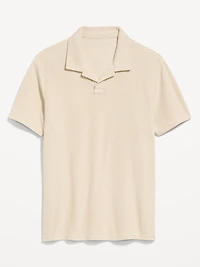 Textured Waffle-Knit Polo