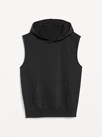 Sleeveless Washed Fleece Muscle Hoodie