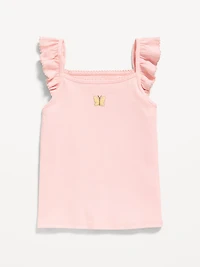 Ribbed Ruffle-Trim Cami for Toddler Girls