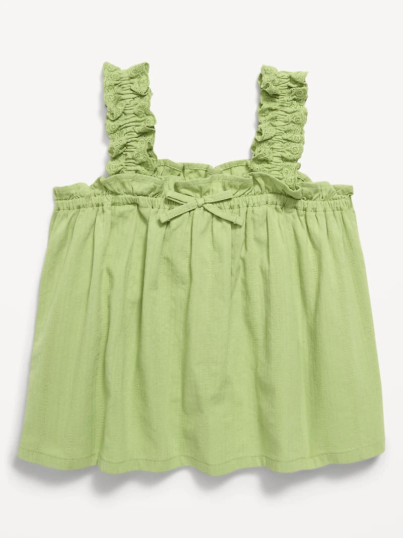 Sleeveless Textured Seersucker Top for Toddler Girls