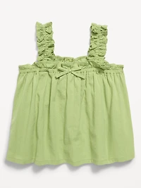 Sleeveless Textured Seersucker Top for Toddler Girls