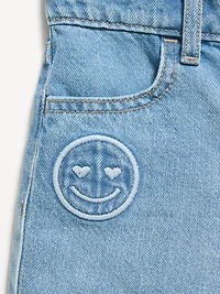Embroidered Frayed-Hem Jean Shorts for Toddler Girls