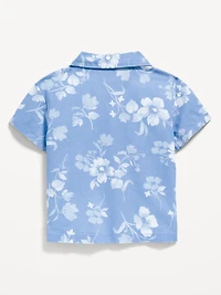 Printed Short-Sleeve Linen-Blend Shirt for Baby