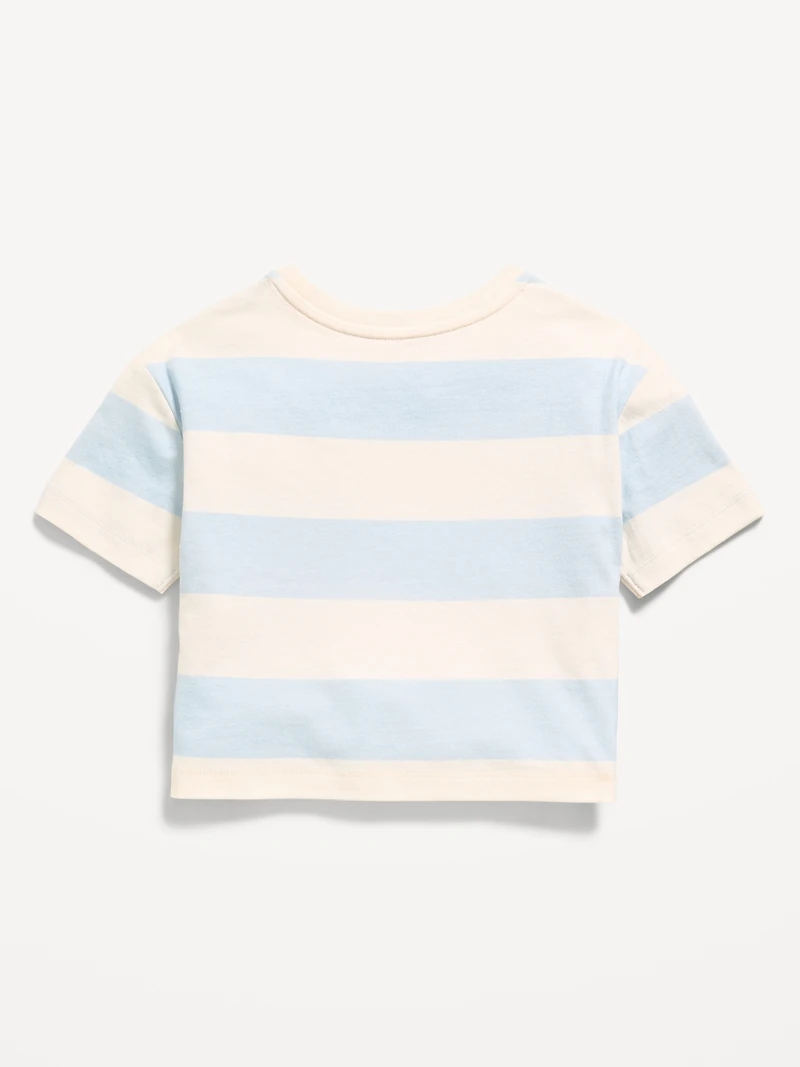 Boxy Short-Sleeve Applique T-Shirt for Toddler Girls