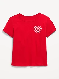 Softest Short-Sleeve Heart-Pocket T-Shirt for Girls