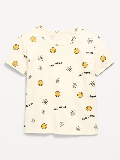 Softest Printed Short-Sleeve T-Shirt for Girls