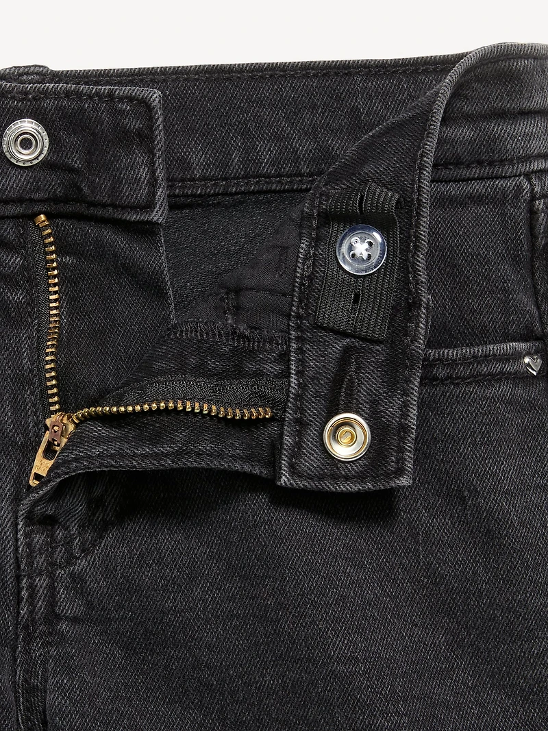 High-Waisted Jean Midi Shorts for Girls