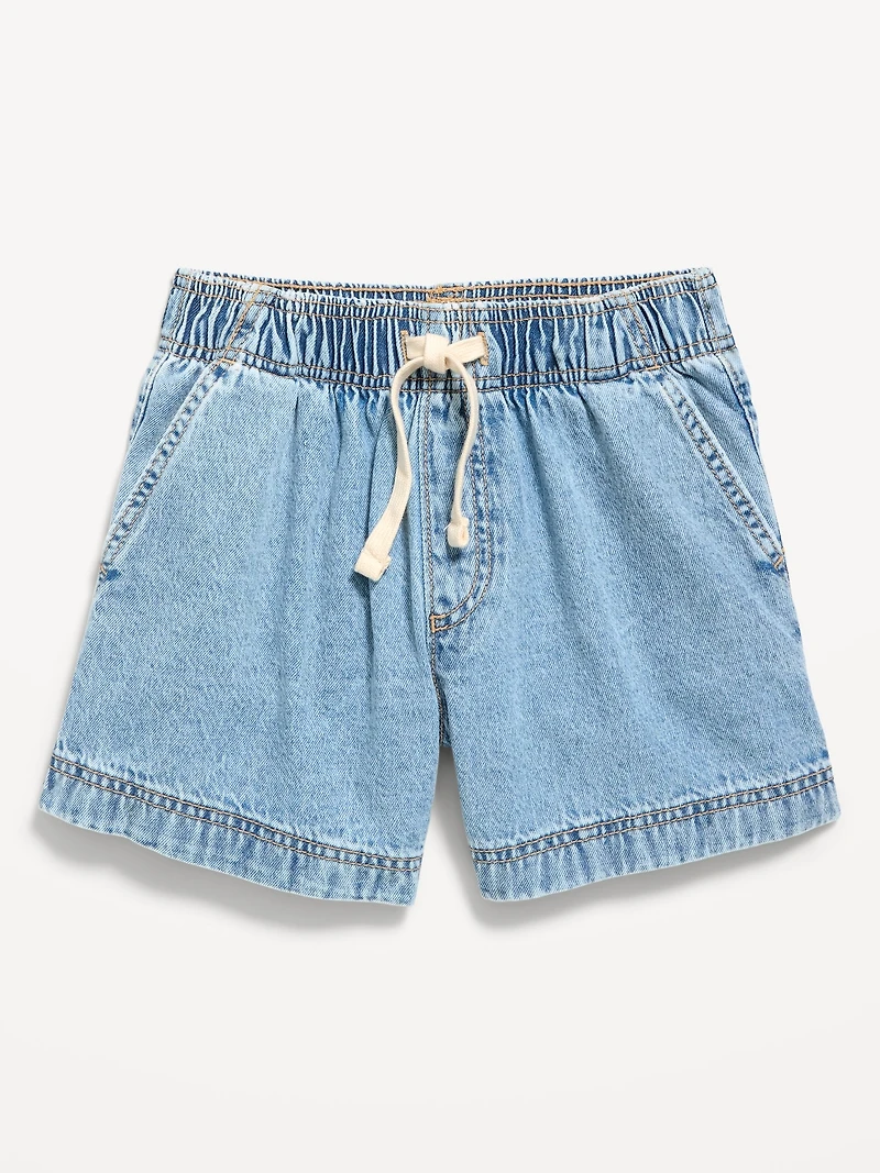 High-Waisted Pull-On Jean Shorts for Girls