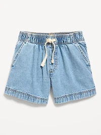 High-Waisted Pull-On Jean Shorts for Girls
