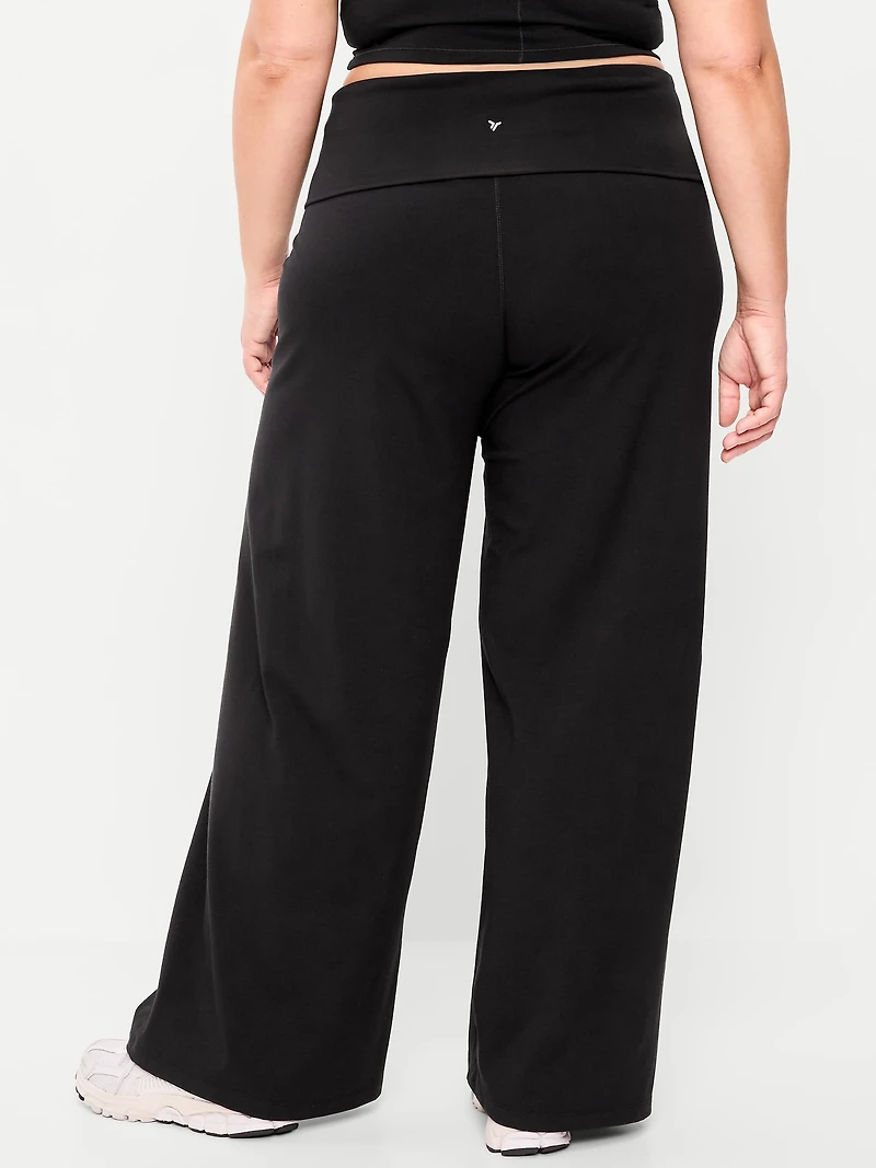High-Waisted PowerChill Fold-Over Wide-Leg Pants