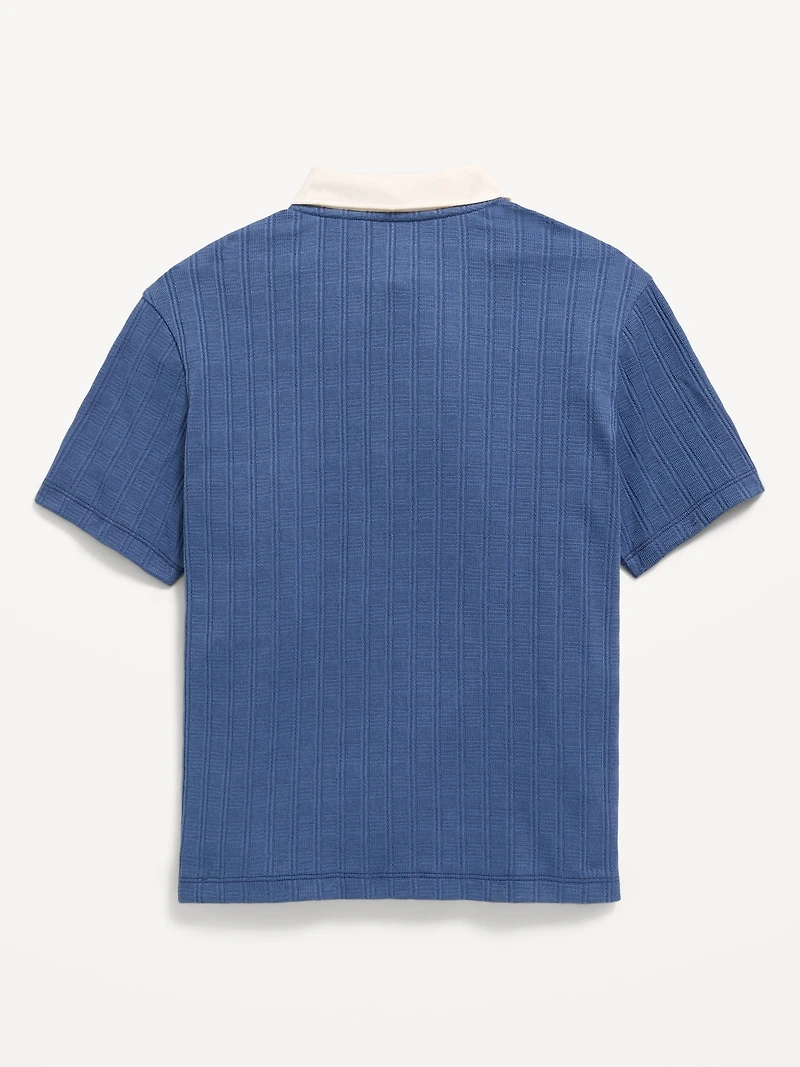 Short-Sleeve Quarter-Zip Polo Shirt for Boys