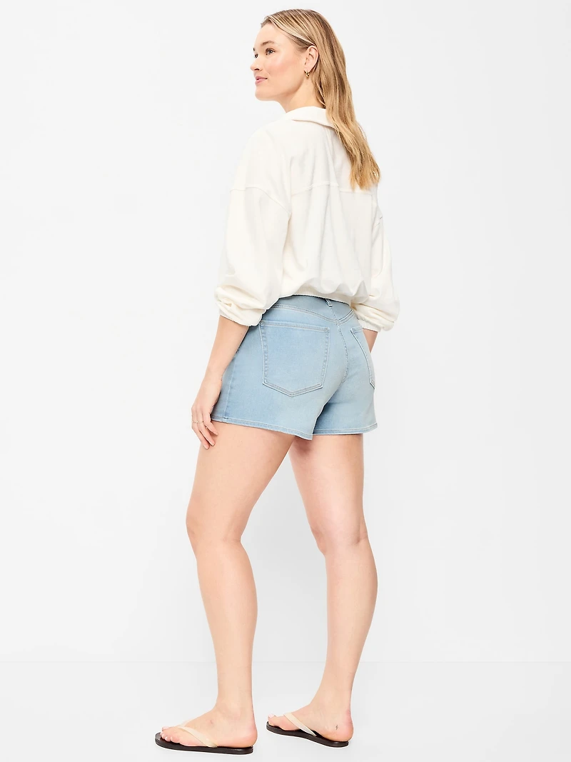 High-Waisted Wow Baggy Jean Shorts -- 4-inch inseam