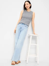 Sleeveless Smocked Tank Top