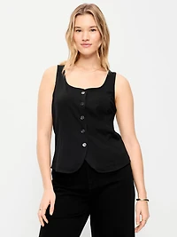 Sleeveless Button-Down Top
