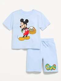 Disney© Mickey Mouse Oversized Graphic T-Shirt and Shorts Set for Toddler Boys