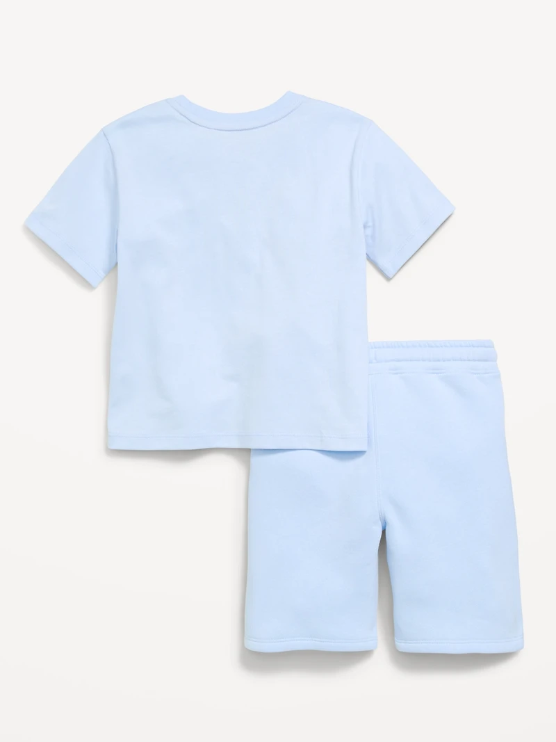 Disney© Mickey Mouse Oversized Graphic T-Shirt and Shorts Set for Toddler Boys