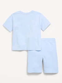 Disney© Mickey Mouse Oversized Graphic T-Shirt and Shorts Set for Toddler Boys