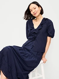 Lace-Trim Maxi Skirt