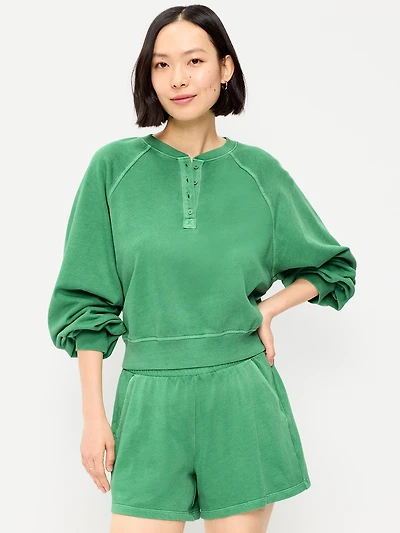 SoComfy Oversized Button-Front Sweatshirt