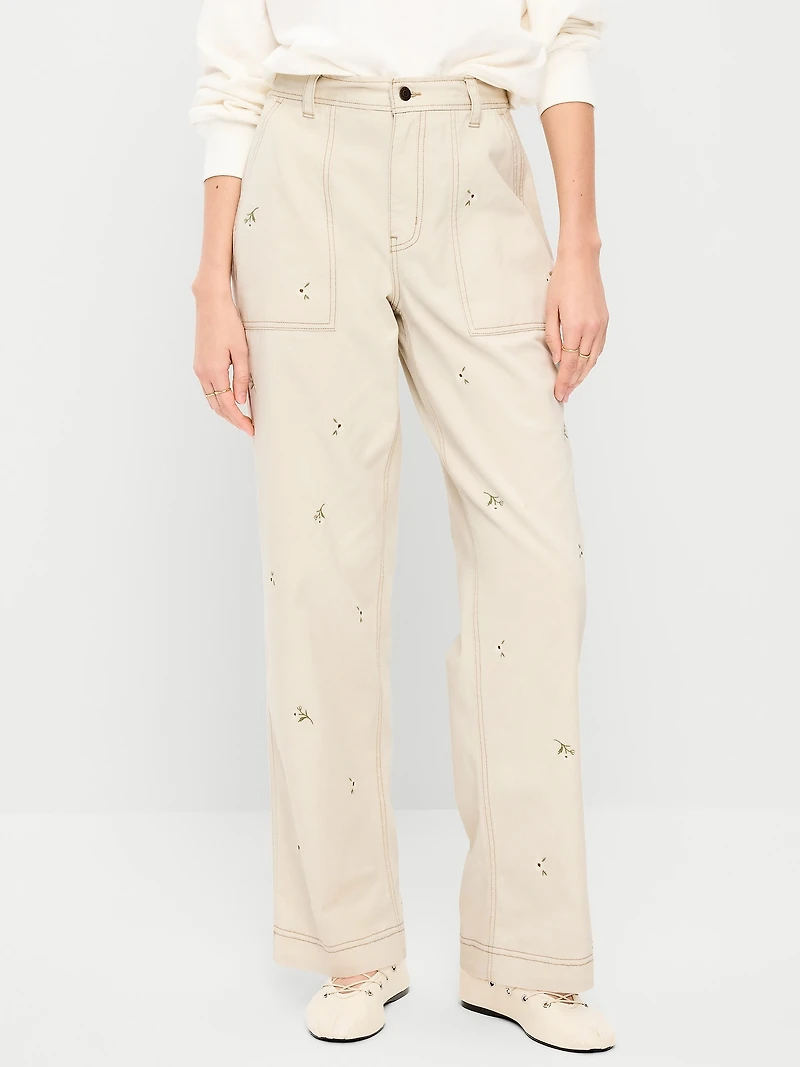 High-Waisted Straight Ankle Pants