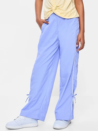 High-Waisted Bow Parachute Pants for Girls
