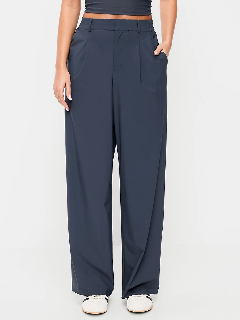 High-Waisted SleekTech Trouser Pants