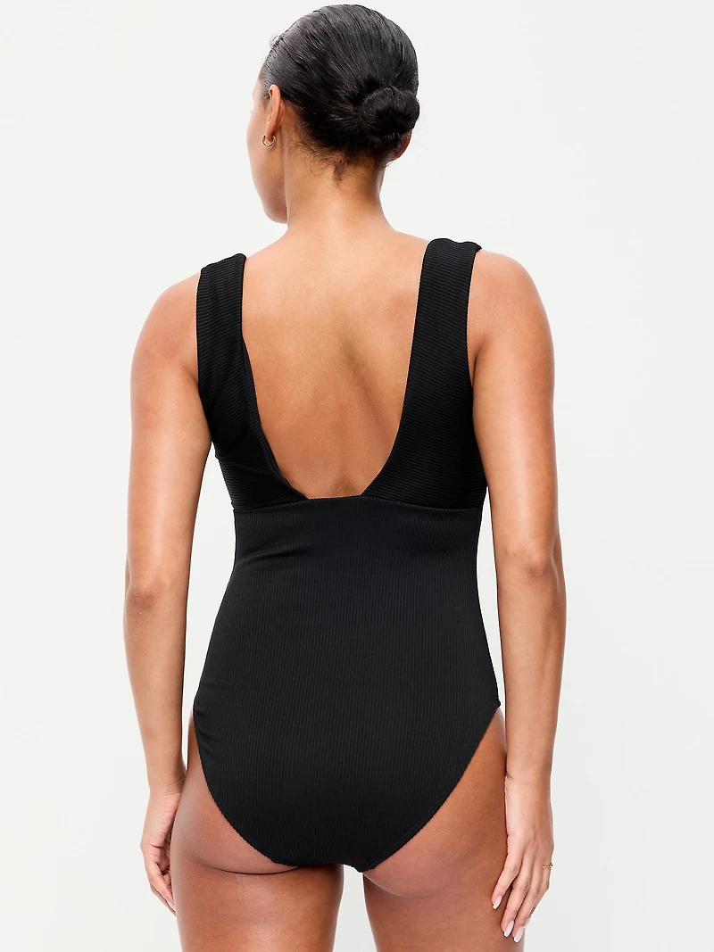Ribbed One-Piece Swimsuit