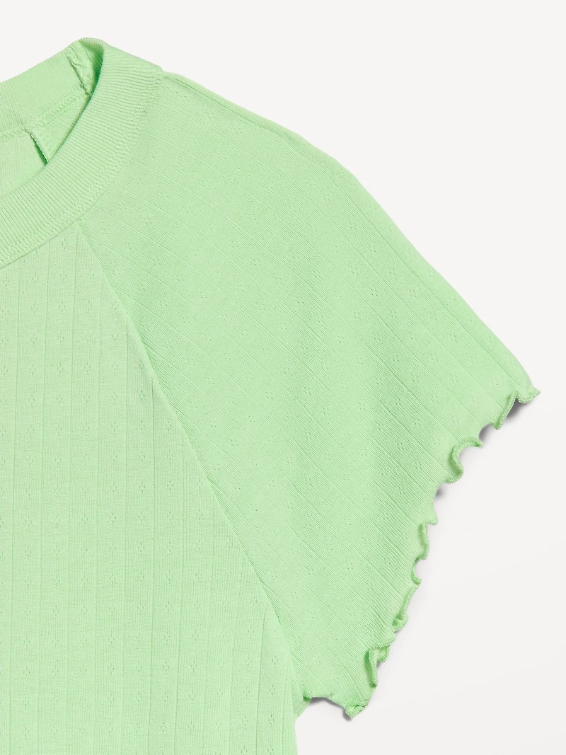 Short-Sleeve Pointelle Pajama Top