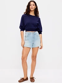 High-Waisted Wow Baggy Jean Shorts -- 4-inch inseam