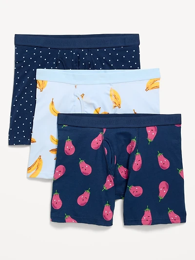 Printed Boxer-Brief Underwear 3-Pack - 6.25-inch inseam