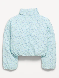 Printed Full-Zip Bubble-Hem Jacket for Girls