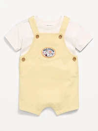 Short-Sleeve T-Shirt and Shortalls Set for Baby