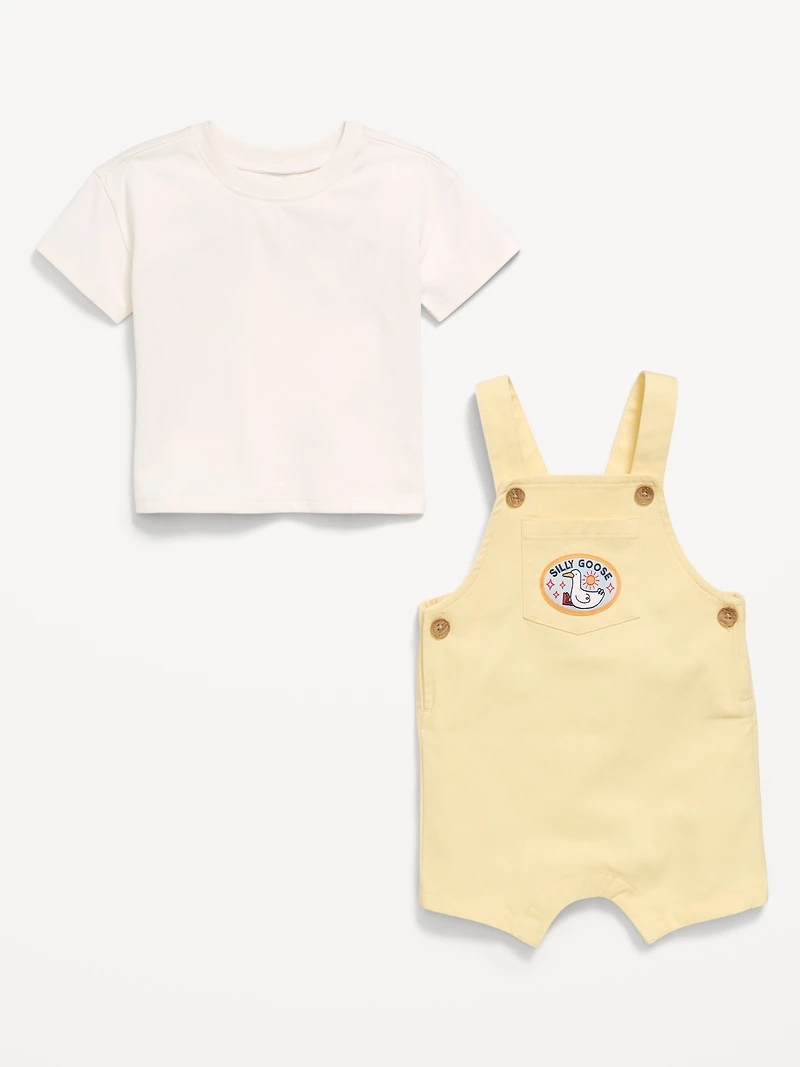 Short-Sleeve T-Shirt and Shortalls Set for Baby