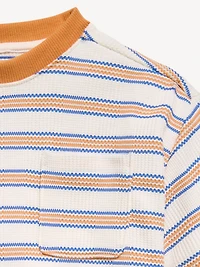 Oversized Short-Sleeve Waffle-Knit T-Shirt for Toddler Boys