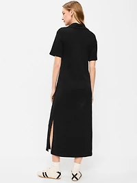 Short-Sleeve Polo Midi Dress