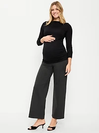 Maternity Rollover-Waist Stevie Wide-Leg Pants