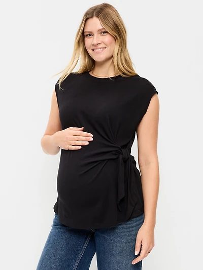 Maternity Side-Tie Jersey Top