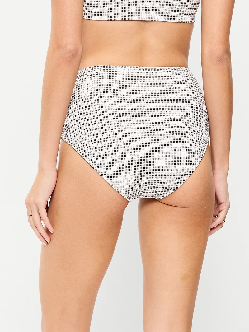 High-Waisted Pique Bikini Swim Bottoms