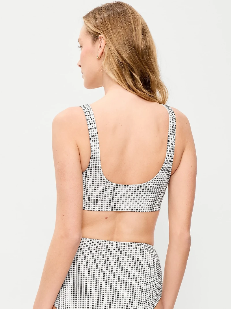 Pique Scoop-Neck Swim Top