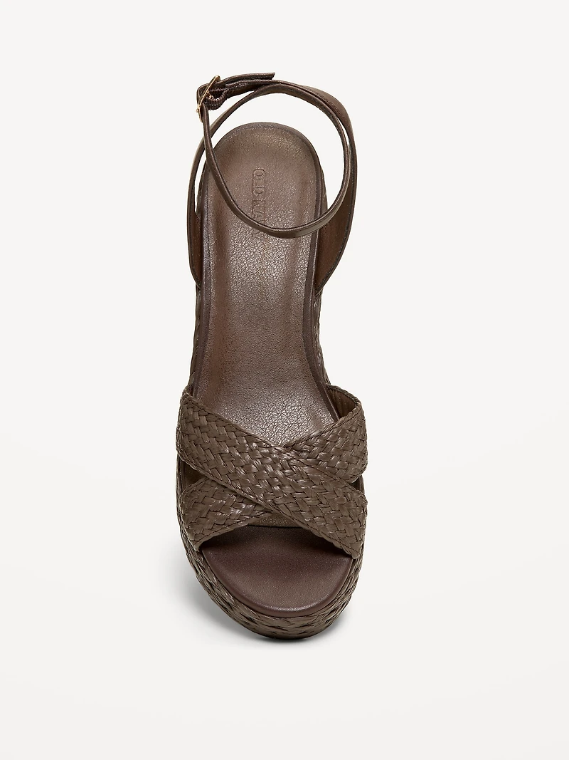 Raffia Platform Sandals for Women