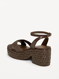 Raffia Platform Sandals for Women