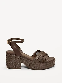 Raffia Platform Sandals for Women