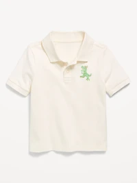Printed Short-Sleeve Pique Polo Shirt for Toddler Boys