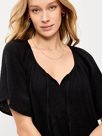 Flutter-Sleeve Mini Swing Dress