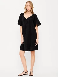 Flutter-Sleeve Mini Swing Dress