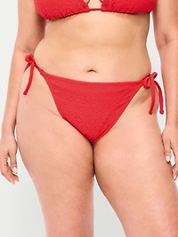 Eyelet String Bikini Swim Bottoms