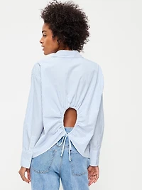 Tie-Back Button-Down Shirt