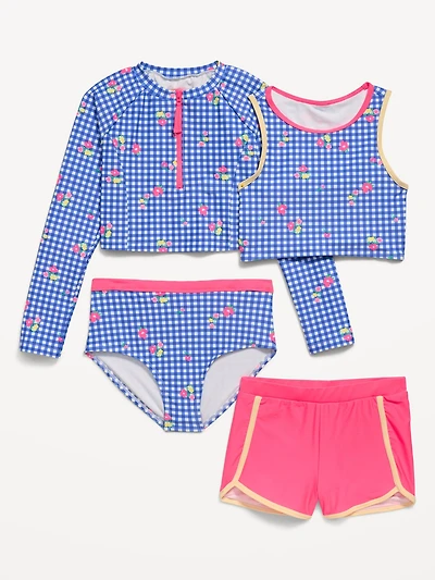 Zip Rashguard Swim 4-Piece for Girls