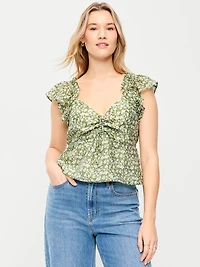 Flutter-Sleeve Fit & Flare Top